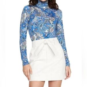 Marie Oliver Women's Eloise Top In Breeze Fitted Turtleneck Long Sleeve Sz M EUC